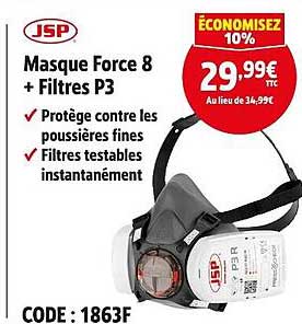 Masque Force 8 + Filtres P3