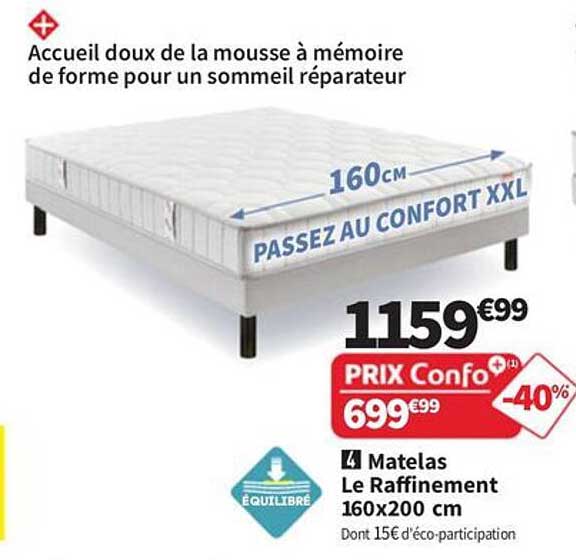 Matelas Le Raffinement 160x200 cm
