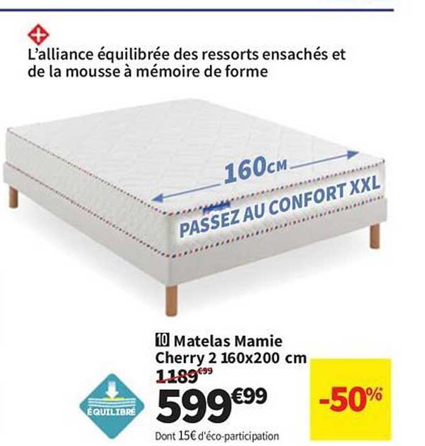 Matelas Mamie Cherry 2 160x200 cm
