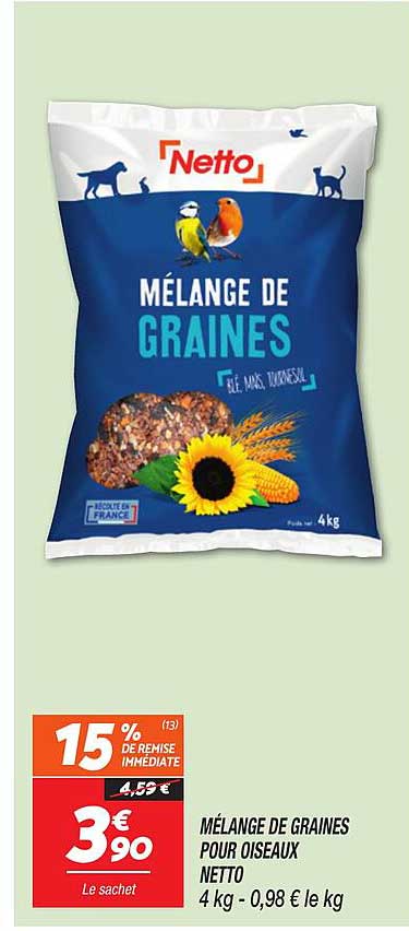 MÉLANGE DE GRAINES POUR OISEAUX NETTO