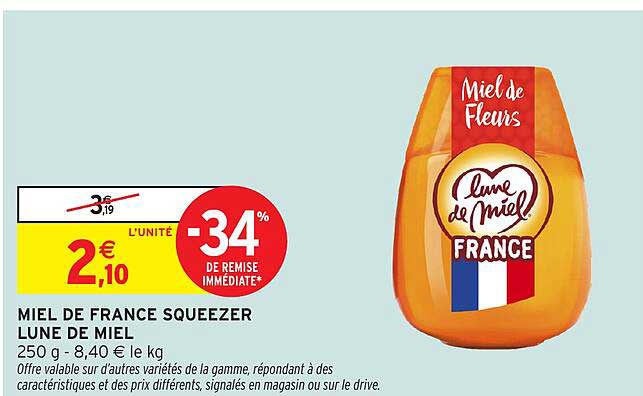 MIEL DE FRANCE SQUEEZER LUNE DE MIEL