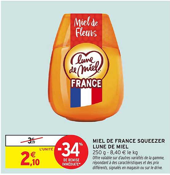 MIEL DE FRANCE SQUEEZER LUNE DE MIEL