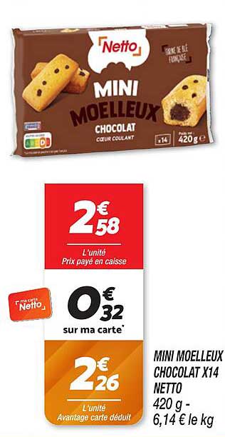 MINI MOELLEUX CHOCOLAT X14 NETTO