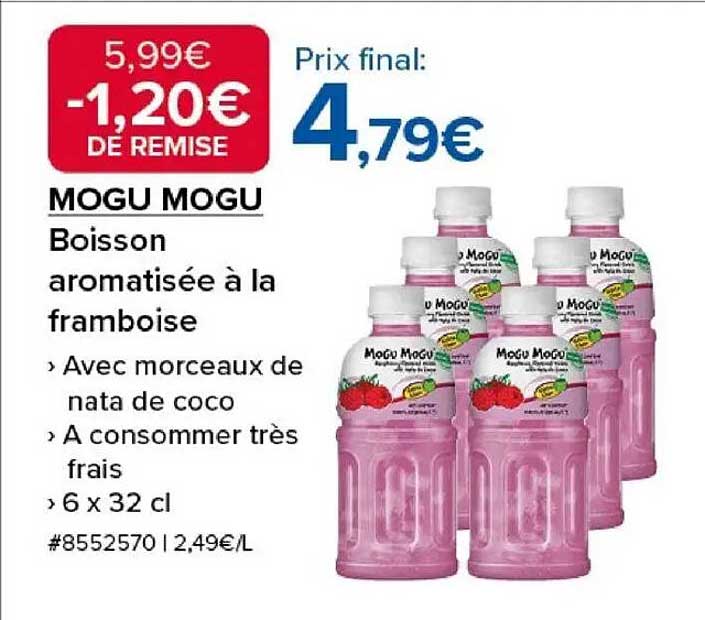 MOGU MOGU Boisson aromatisée à la framboise