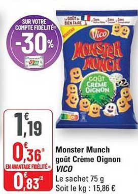 Monster Munch goût Crème Oignon VICO