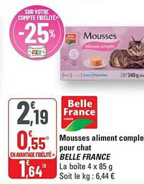 Mousses aliment complet pour chat BELLE FRANCE