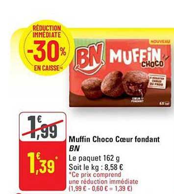 Muffin Choco Cœur fondant