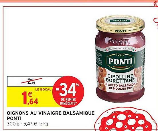 OIGNONS AU VINAIGRE BALSAMIQUE PONTI