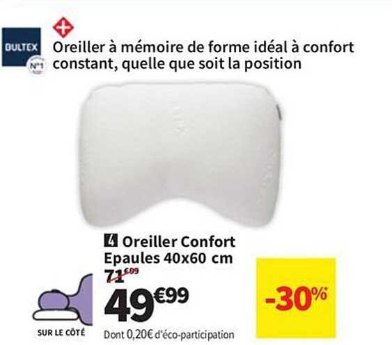 Oreiller Confort Épaules 40x60 cm
