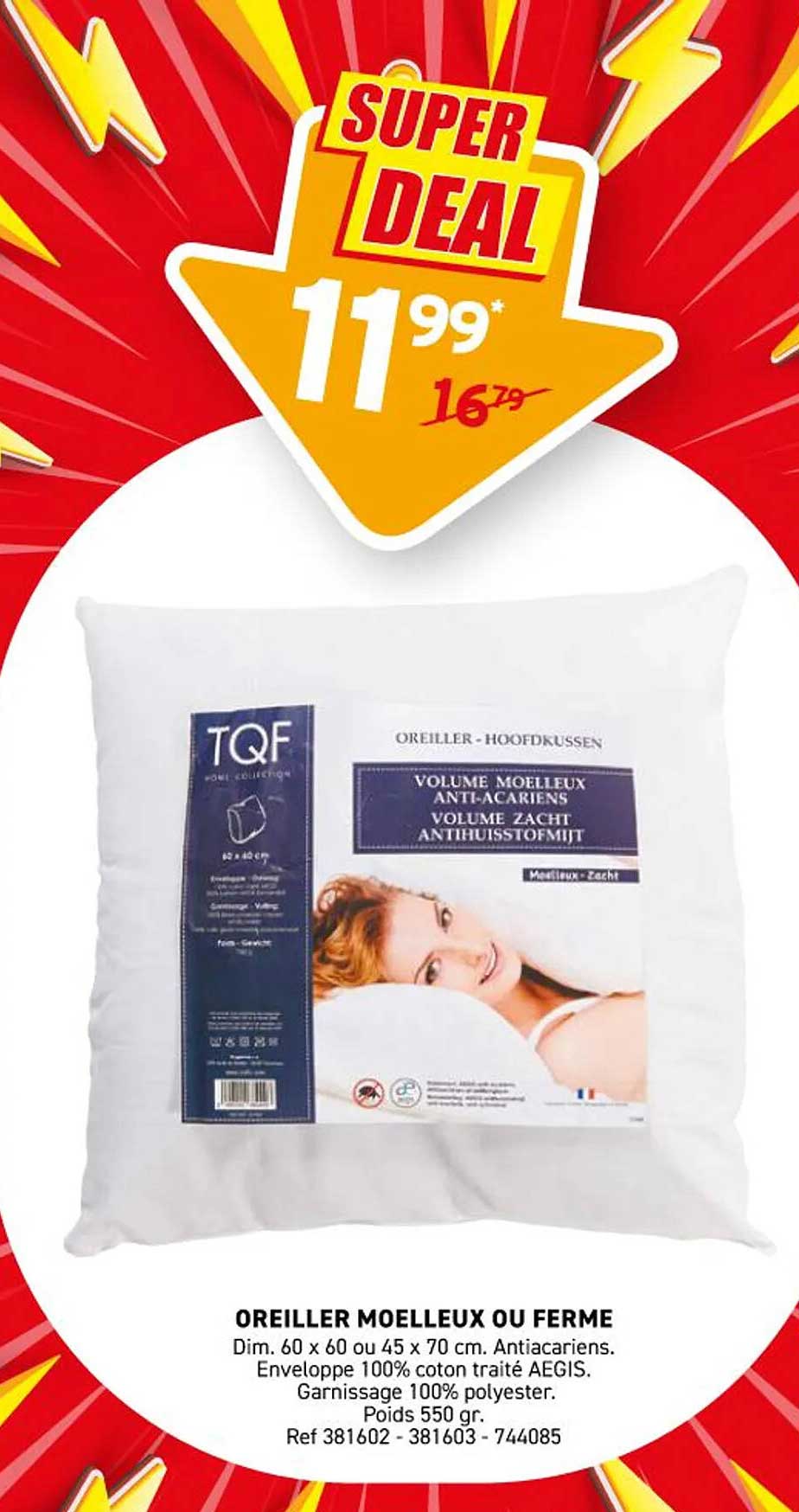 OREILLER MOELLEUX OU FERME