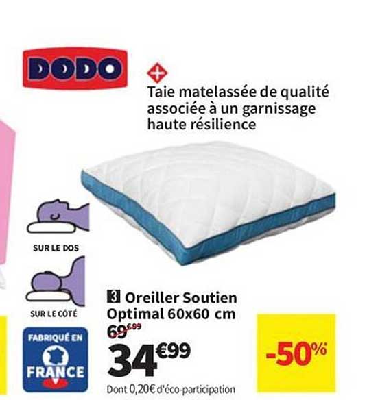 Oreiller Soutien Optimal 60x60 cm