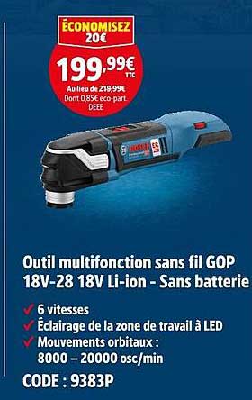 Outil multifonction sans fil GOP 18V-28 18V Li-ion - Sans batterie