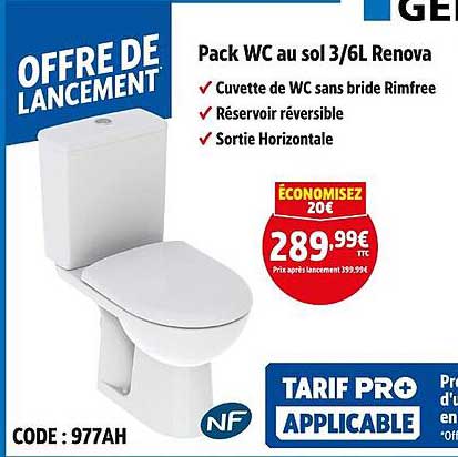 Pack WC au sol 3/6L Renova