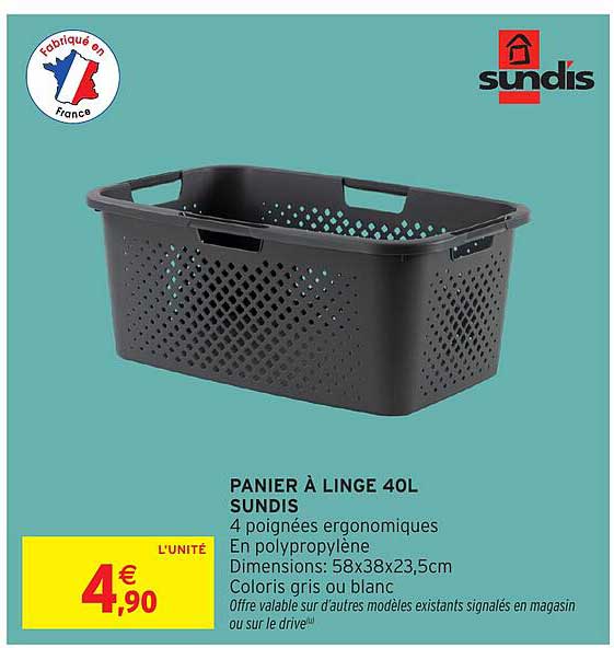 PANIER À LINGE 40L SUNDIS