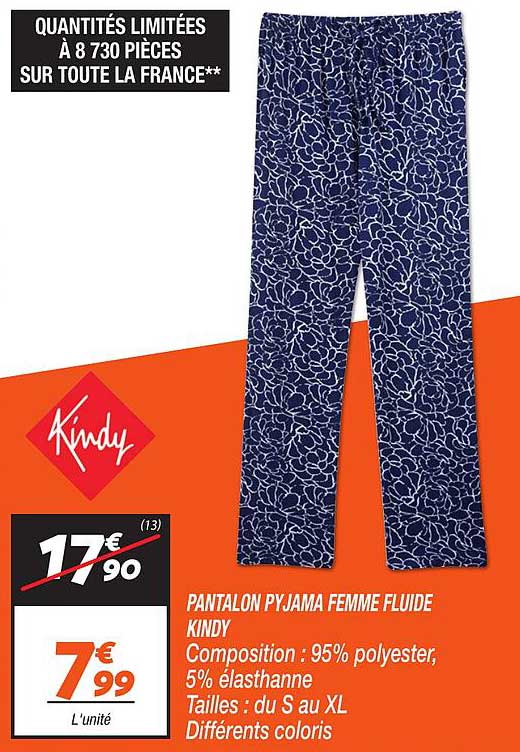 PANTALON PYJAMA FEMME FLUIDE KINDY