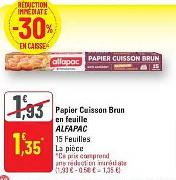 Papier Cuisson Brun en feuille ALFAPAC 15 Feuilles
