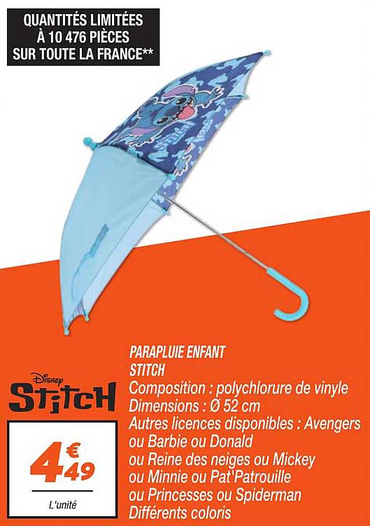 PARAPLUIE ENFANT STITCH