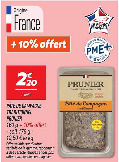 PÂTÉ DE CAMPAGNE TRADITIONNEL PRUNIER