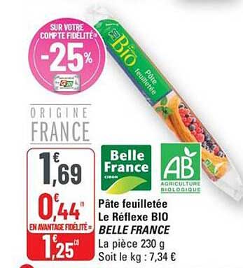 Pâte feuilletée Le Réflexe BIO BELLE FRANCE