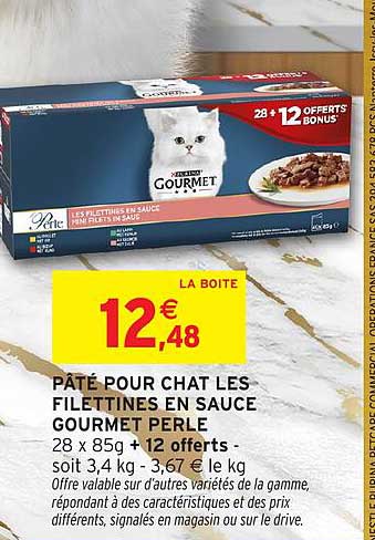 PÂTÉ POUR CHAT LES FILETTINES EN SAUCE GOURMET PERLE