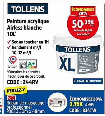 Peinture acrylique Airless blanche 10L