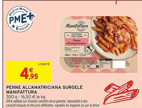 PENNE ALL'AMATRICIANA SURGELÉ MANIFATTURA