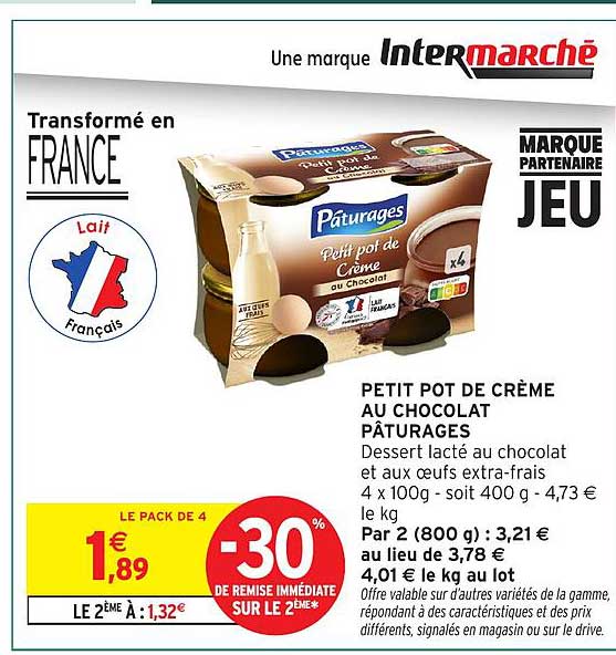 PETIT POT DE CRÈME AU CHOCOLAT PÂTURAGES