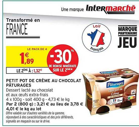 PETIT POT DE CRÈME AU CHOCOLAT PÂTURAGES