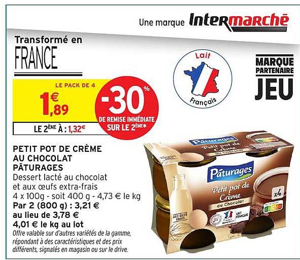 PETIT POT DE CRÈME AU CHOCOLAT PÂTURAGES