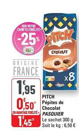 PITCH Pépites de Chocolat PASQUIER