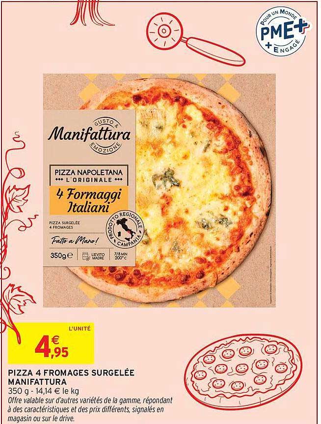 Pizza 4 Fromages Surgelée Manifattura