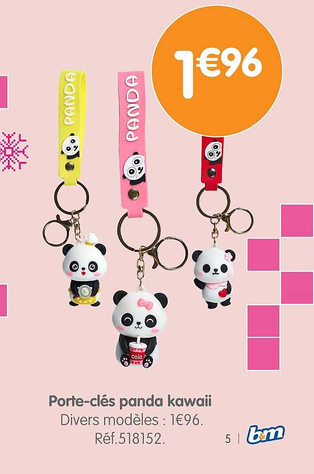 Porte-clés panda kawaii