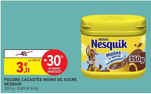 POUDRE CACOTÉE MOINS DE SUCRE NESQUIK