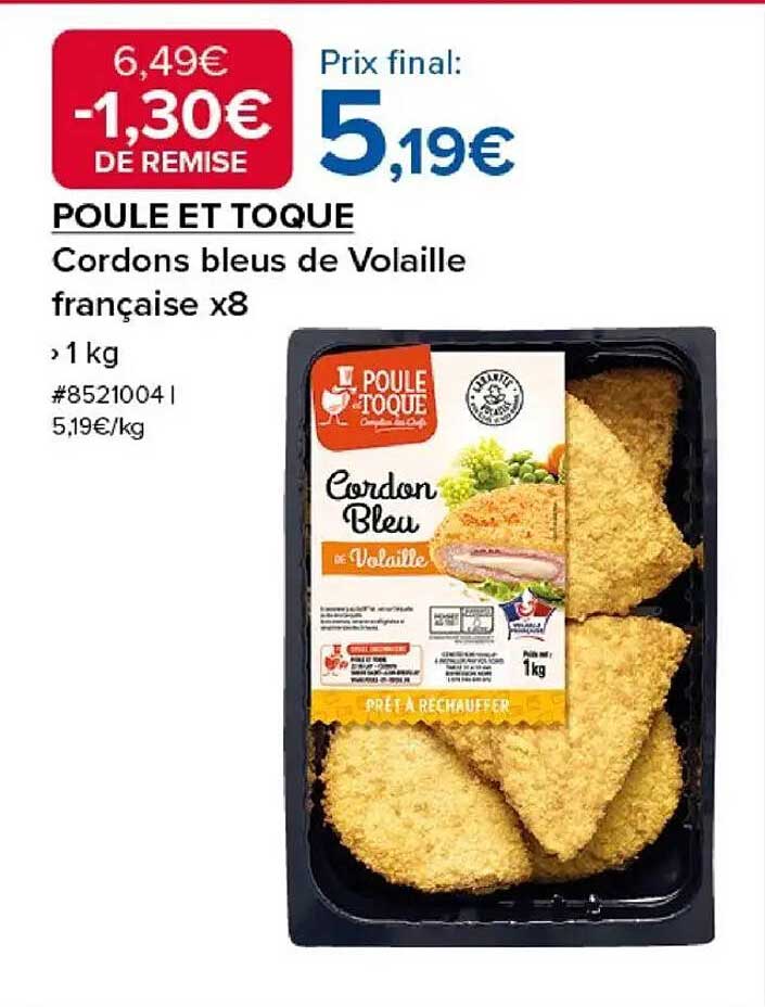 POULE ET TOQUE Cordons bleus de Volaille française x8