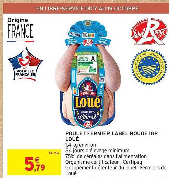 POULET FERMIER LABEL ROUGE IGP LOUE