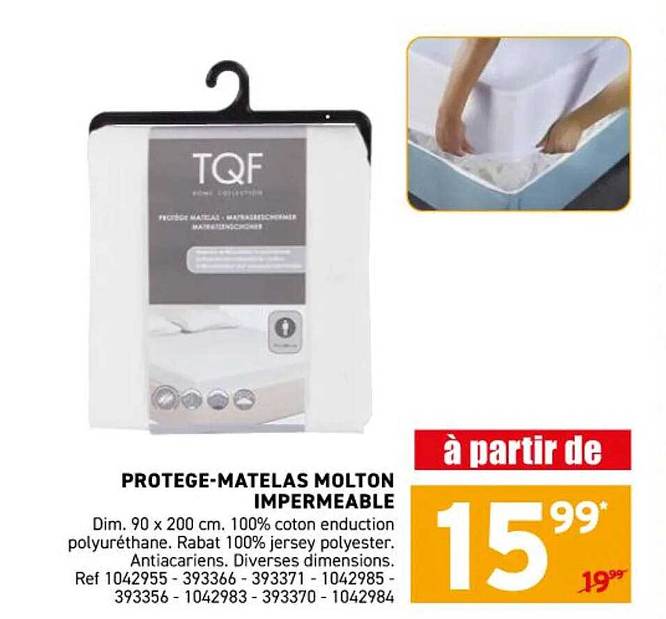 PROTEGE-MATELAS MOLTON IMPERMEABLE