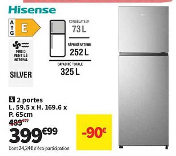 Réfrigérateur Hisense 2 portes - 399€99