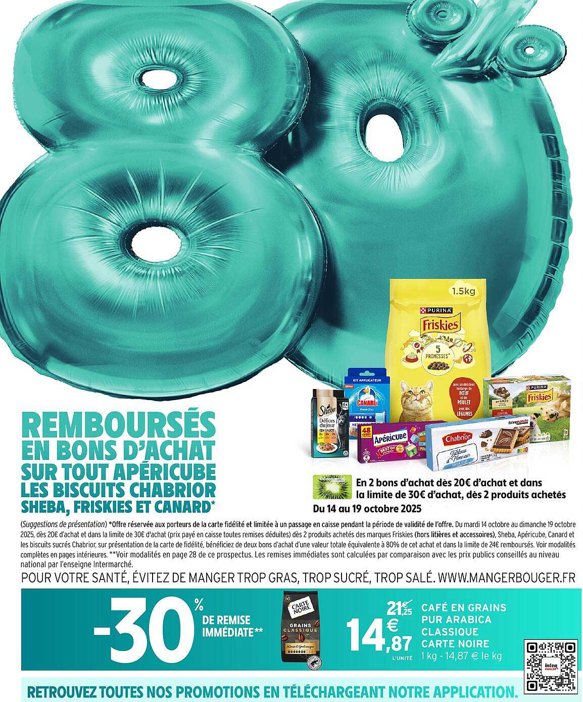 REMBOURSES EN BONS D'ACHAT SUR TOUT APÉRICUBE LES BISCUITS CHABRIOR SHEBA, FRISKIES ET CANARD*