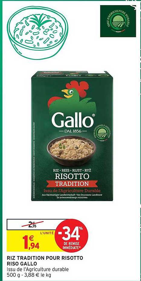 RIZ TRADITION POUR RISOTTO RISO GALLO