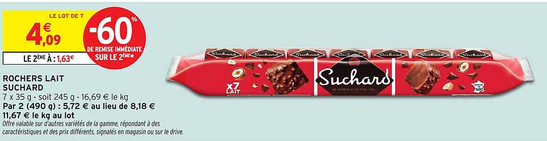 ROCHERS LAIT SUCHARD
