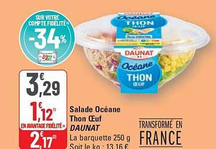 Salade Océane Thon Œuf DAUNAT