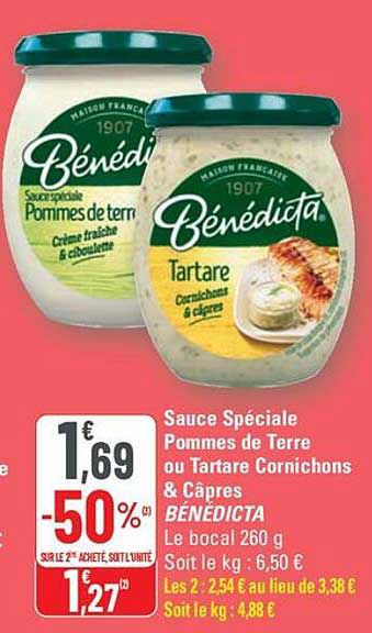 Sauce Spéciale Pommes de Terre ou Tartare Cornichons & Câpres Bénédicta