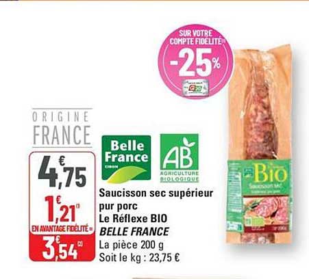 Saucisson sec supérieur pour porc