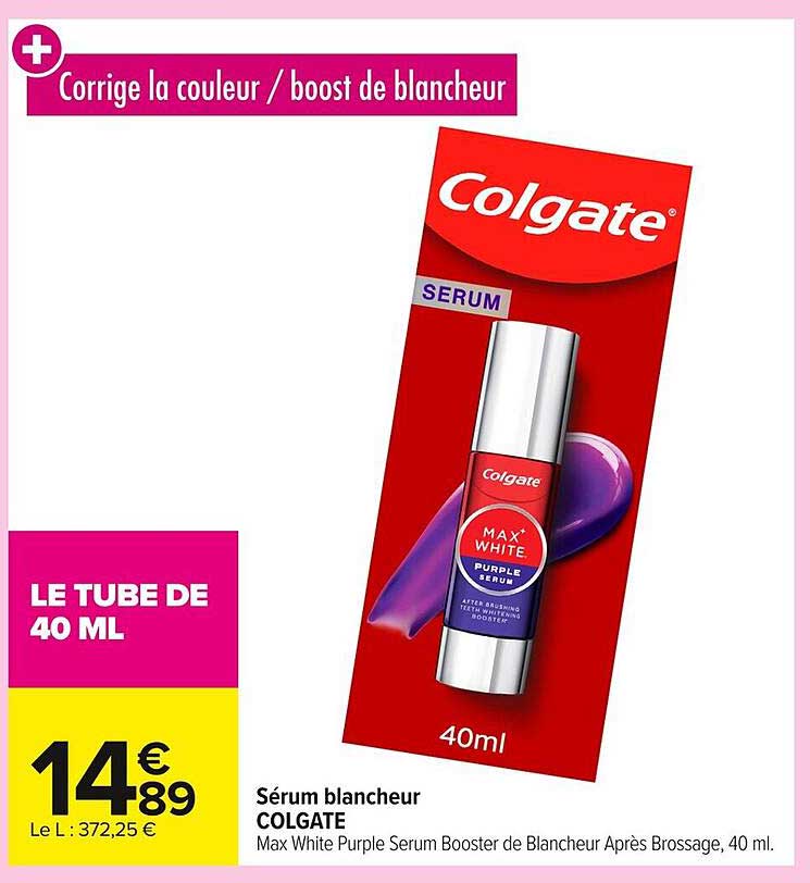 Sérum blanchisseur COLGATE Max White Purple