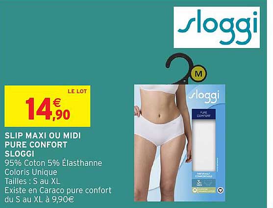 SLIP MAXI OU MIDI PURE CONFORT SLOGGI