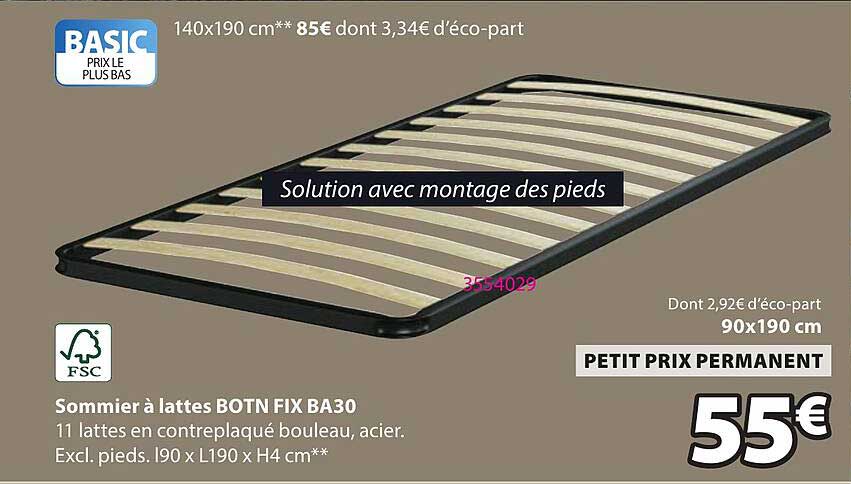 Sommier à lattes BOTN FIX BA30