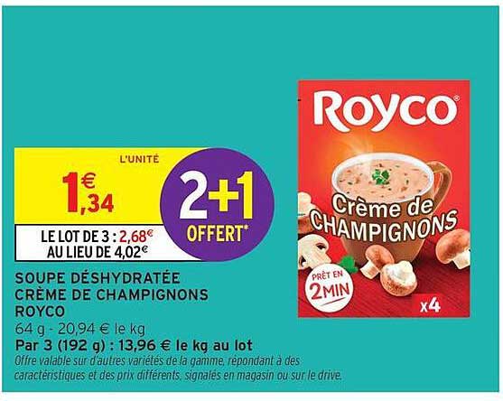 Soupe Déshydratée Crème de Champignons Royco