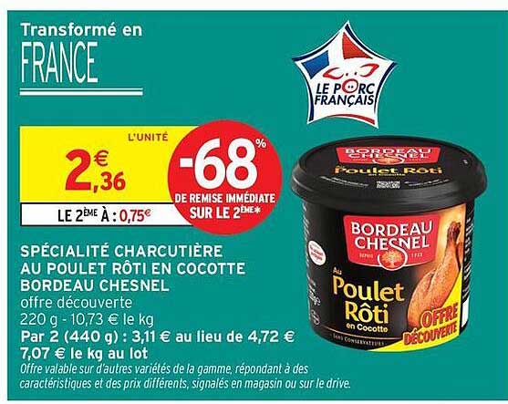 SPECIALITE CHARCUTIERE AU POULET RÔTI EN COCOTTE BORDEAU CHESNEL