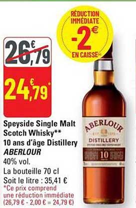 Speyside Single Malt Scotch Whisky** 10 ans d’âge Distillery ABERLOUR 40% vol.