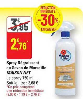 Spray Dégraissant au Savon de Marseille MAISON NET